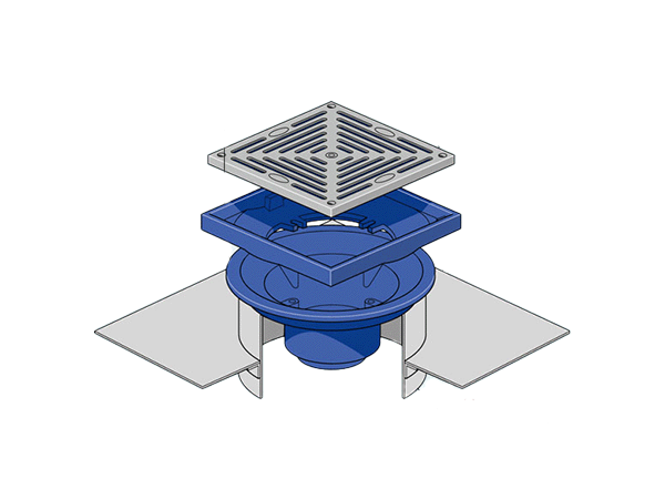 Outlet with Square Flat Grating